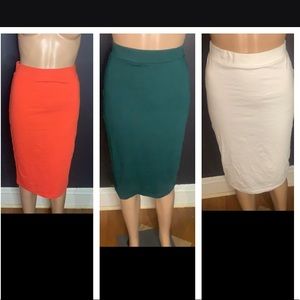 LOT of 3 - Forever 21 Cotton Pencil Skirts Size Med